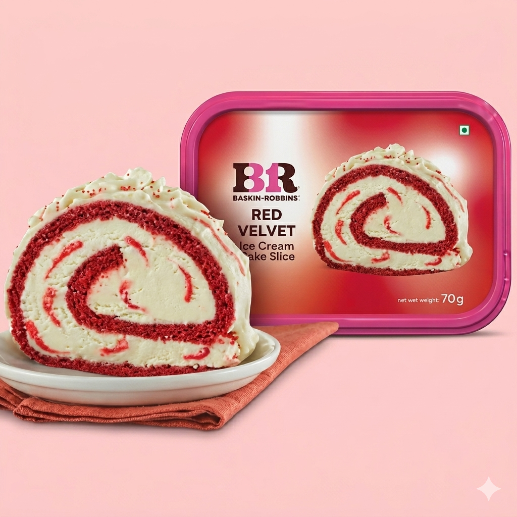Red Velvet Roll Cake Slice